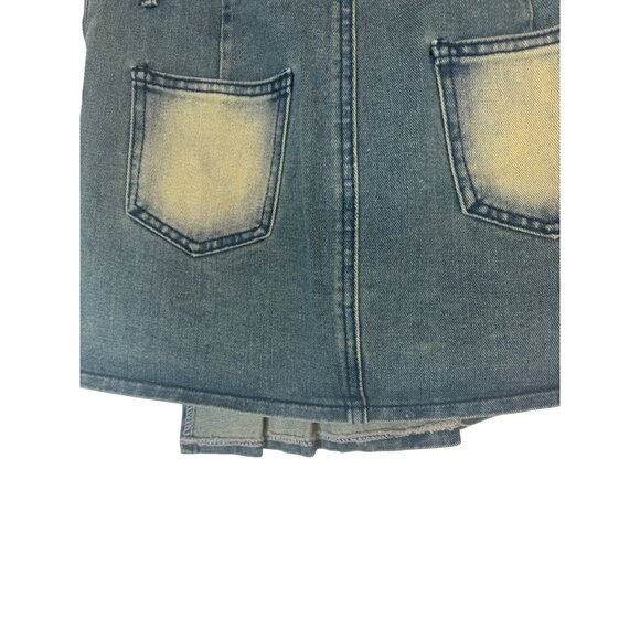 2/$30 NWT PrettyLittleThing 4 Denim Pleated Mini Skirt - Picture 11 of 16